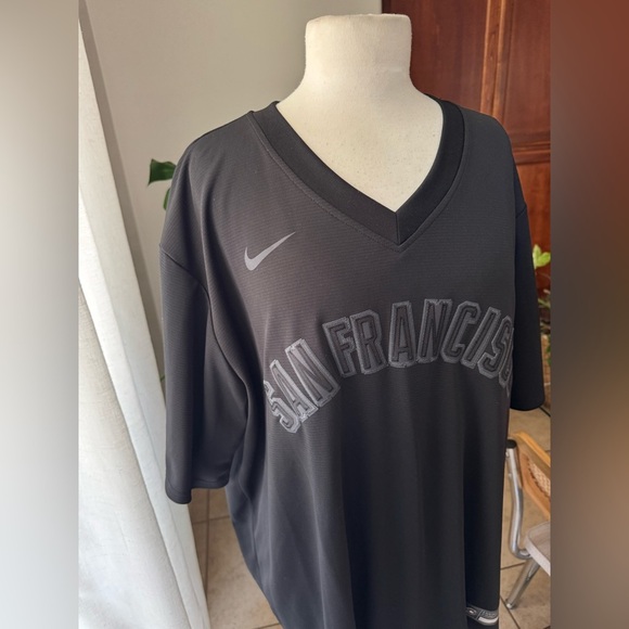 Nike MLB Giants Jersey Pitch Men's Black San Francisco Shirt - Picture 2 of 6